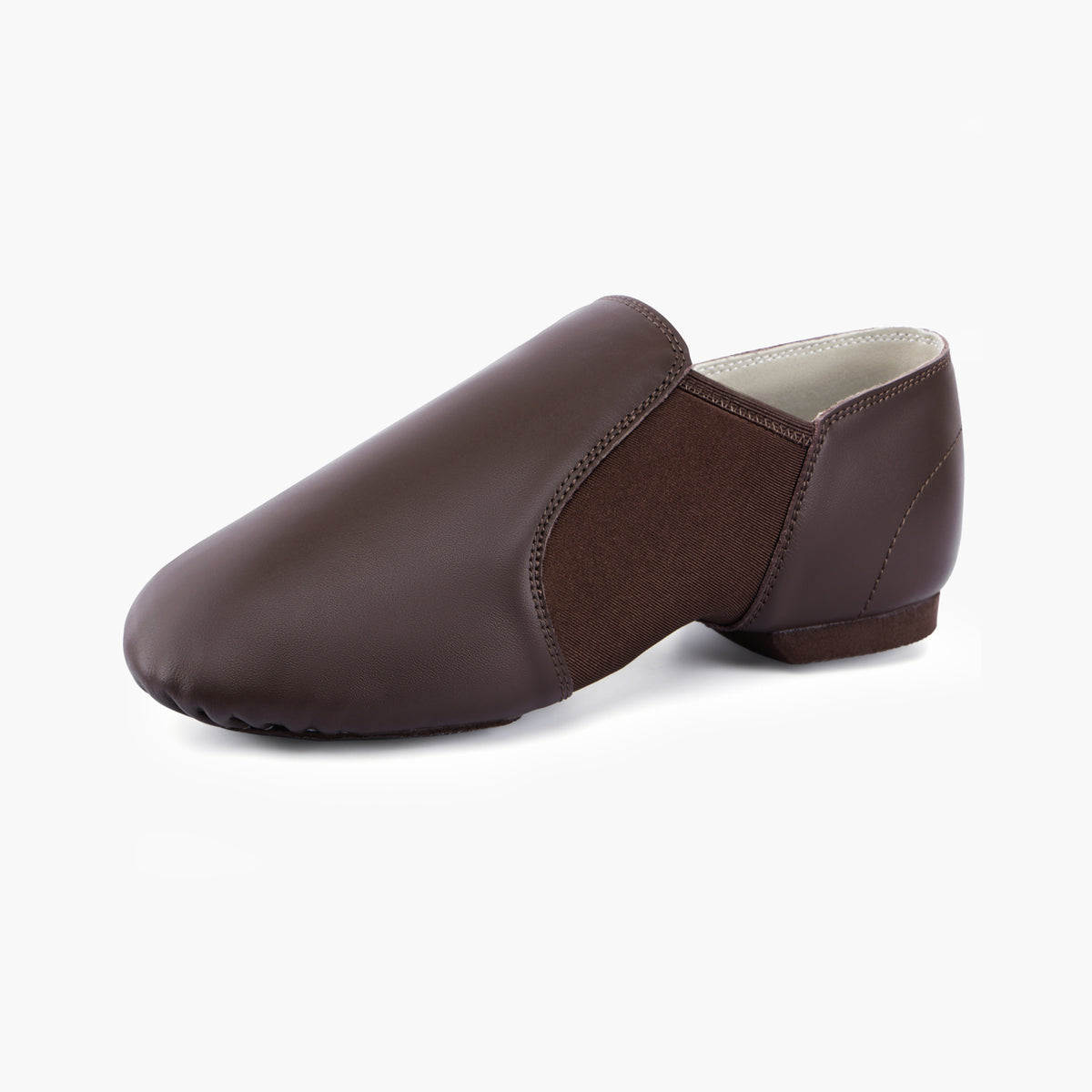 Unisex Coffee Leather Jazz Dance Shoes – Slip-On for Adults | Linodes